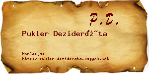Pukler Dezideráta névjegykártya